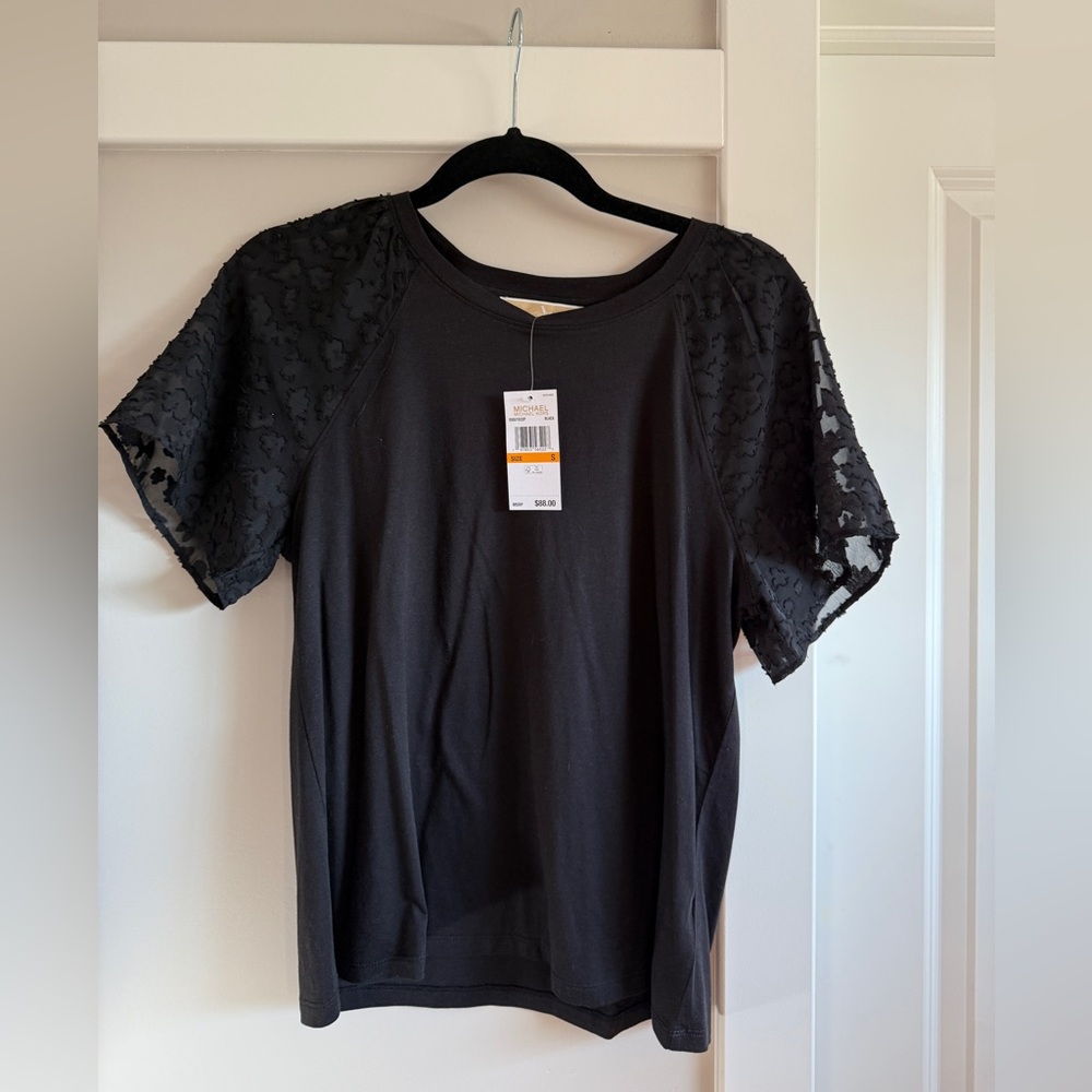 Michael Kors Short Sleeve Lace Top
